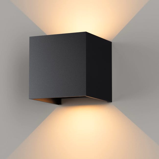 Lámpara De Pared Moderna L+ - Diseño Biemisor Negro, 10x30 Cm, Para Interior (necesita Bombillas GX53)