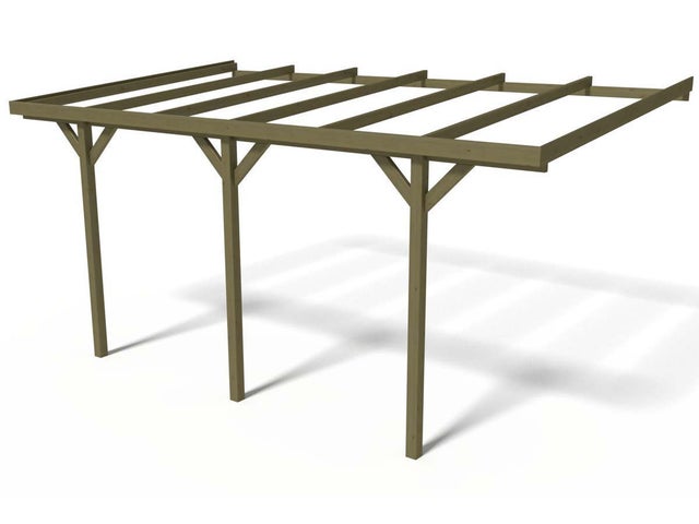 Carport bois adossé voiture 