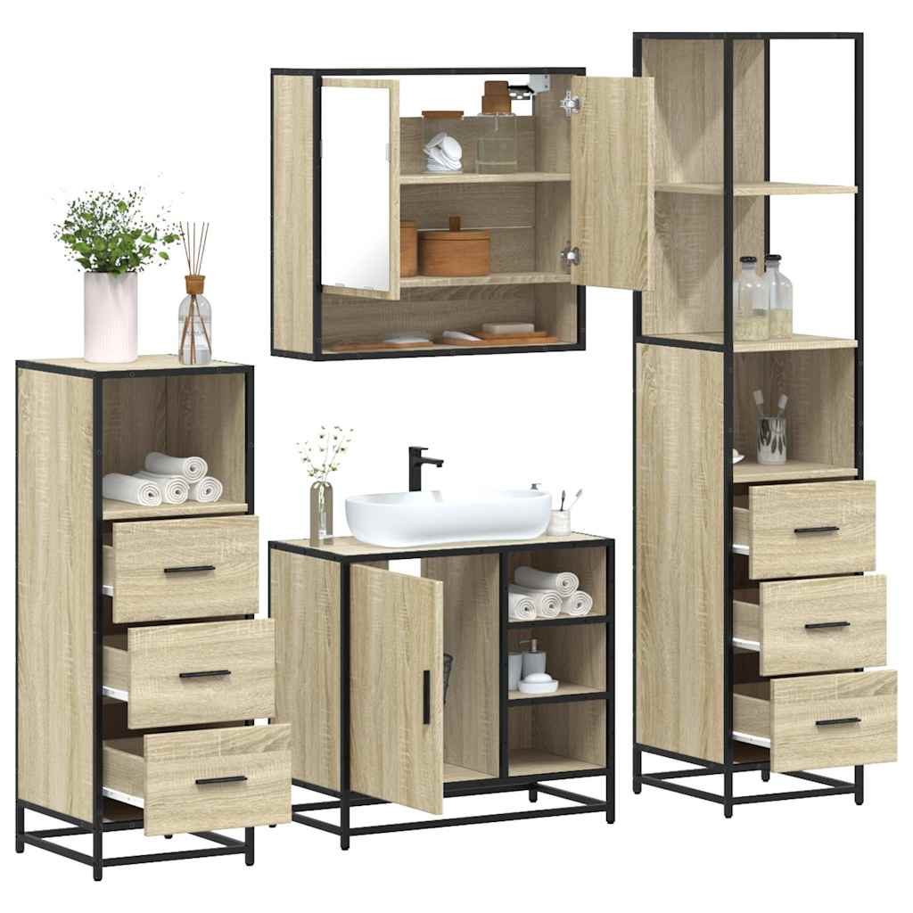 Étagère Salle De Bain Sans Perçage - 4 Pièces Noires | En Acier Au Carbone, Adhésif Puissant, Pour Rangement Douche Et Organisation Murale - 7