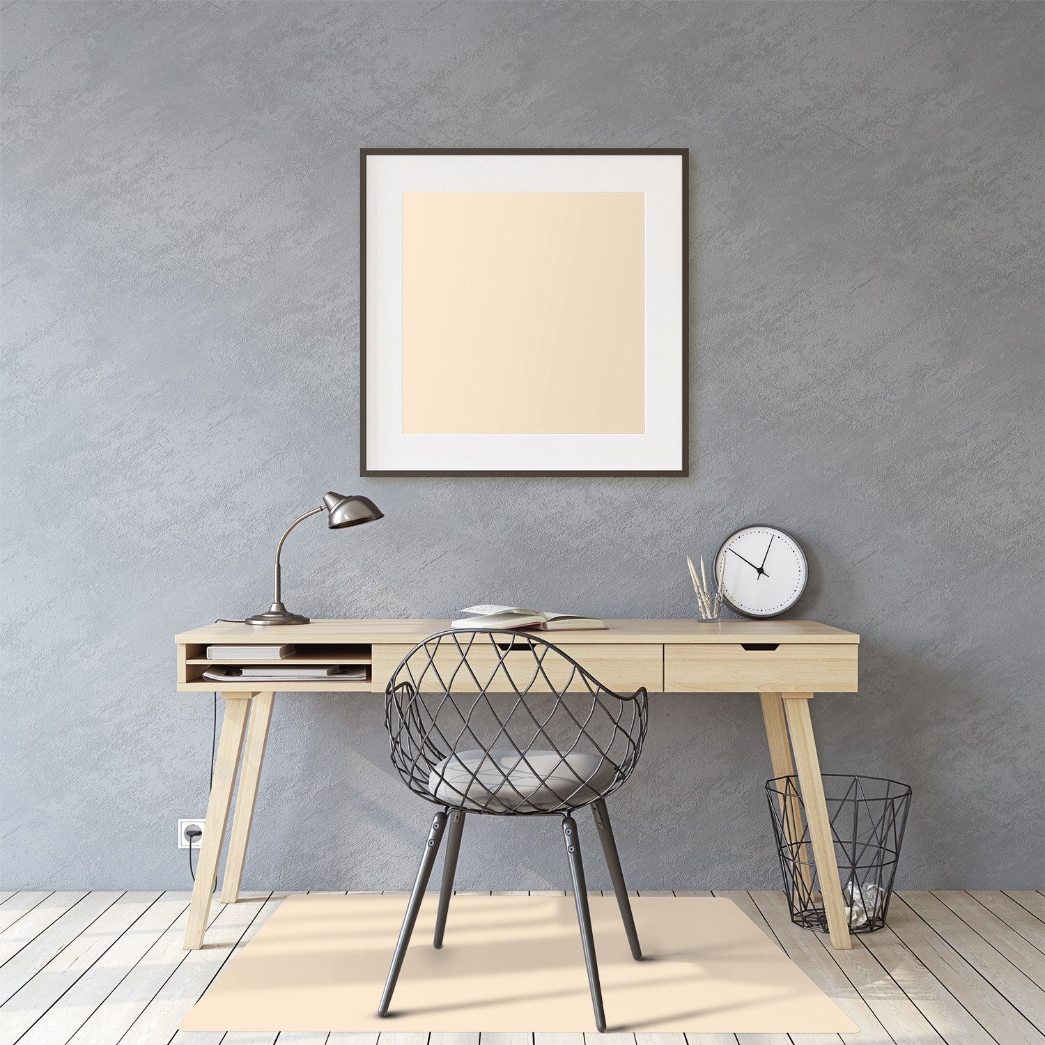 Podkładka pod krzesło obrotowe, mata ochronna Pojedynczy kolor geometria 3D 140x100 cm podłogowa – Tulup - 3