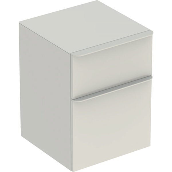 Geberit smyle armario lateral cuadrado, 500357, 45x60x47cm, con 2 cajones, 500.357.jl.1, color: gris arena/lacado brillante