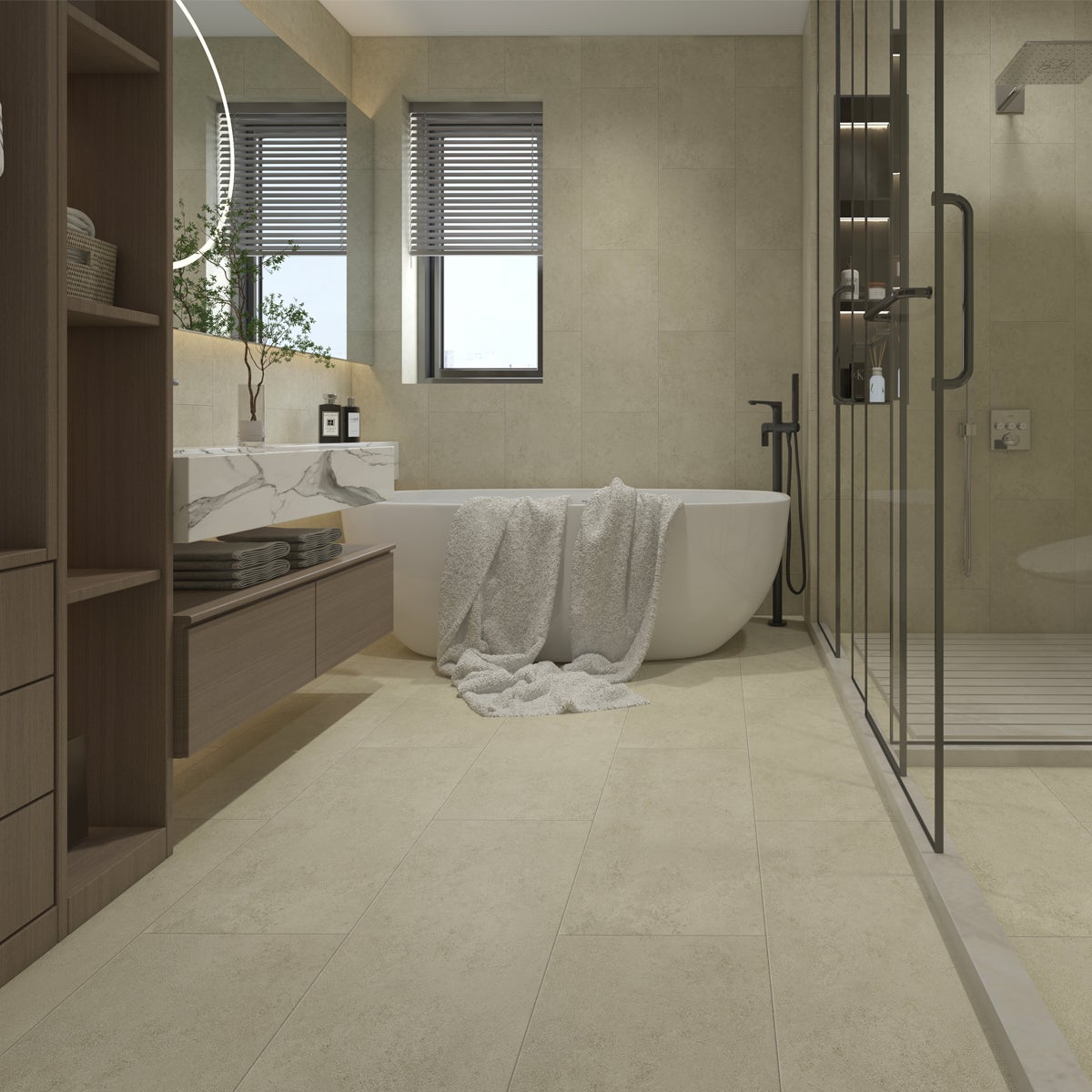 Dalles PVC 5.5mm à clipser Pierre beige 46x92 cm - Réflex Boutique ...