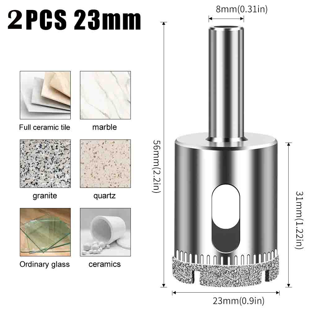 SCIE TRÉPAN DIAMANT 60MM - Pour Carrelage, Céramique, Fibre De Verre, Marbre, Granit - Marque Uxcell - Neuf