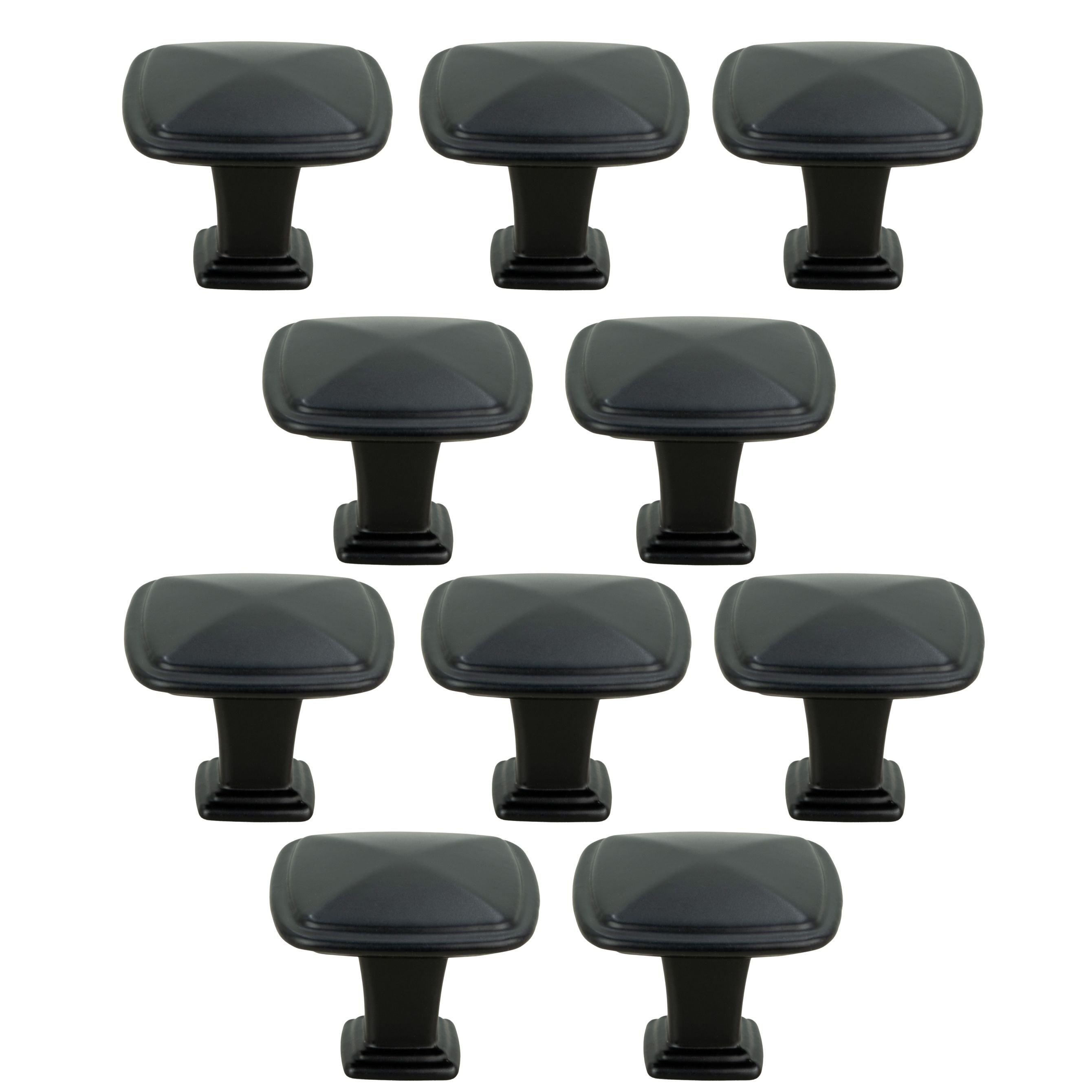 10 x Gałka meblowa kwadratowa metalowa 3 cm czarna