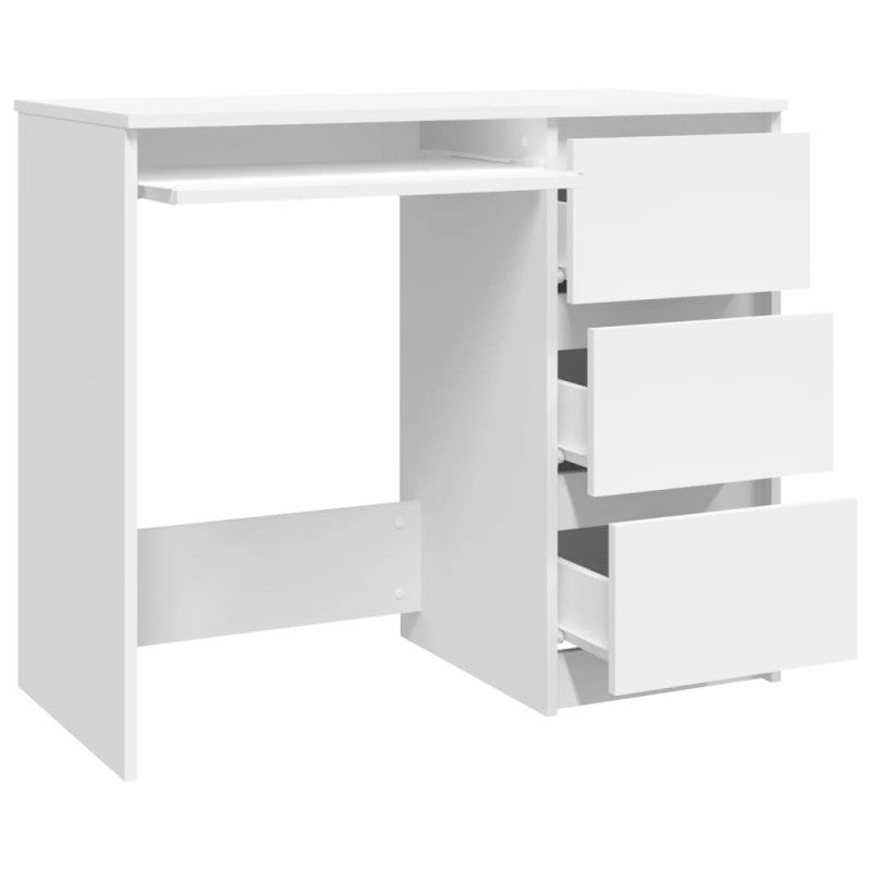 Bureau Blanc 90x45x76 cm Bois d’ingénierie - 4