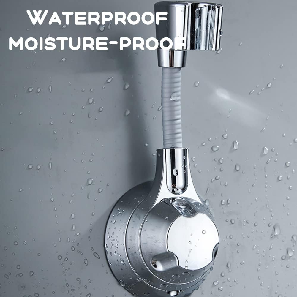 Support de pomme de douche à 360 °, support de pomme de douche à main réglable, support de douche réglable, montage mural amovible sans poinçonnage - 4