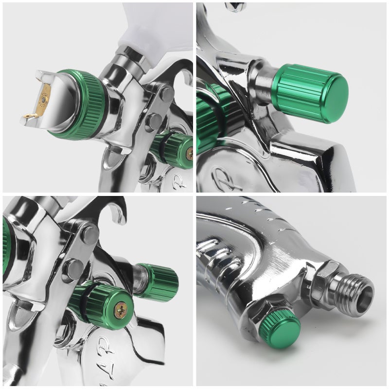 Pistolet à peinture HVLP avec buse de 1,4mm 1,7mm 2,0mm et godet gravité de 600 ml - 4
