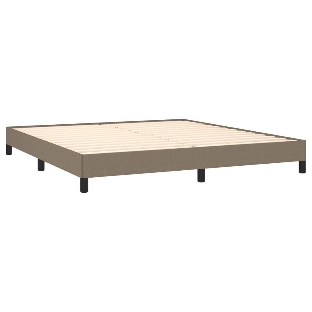 Cadre de lit sans matelas taupe 160x200 cm tissu - 4