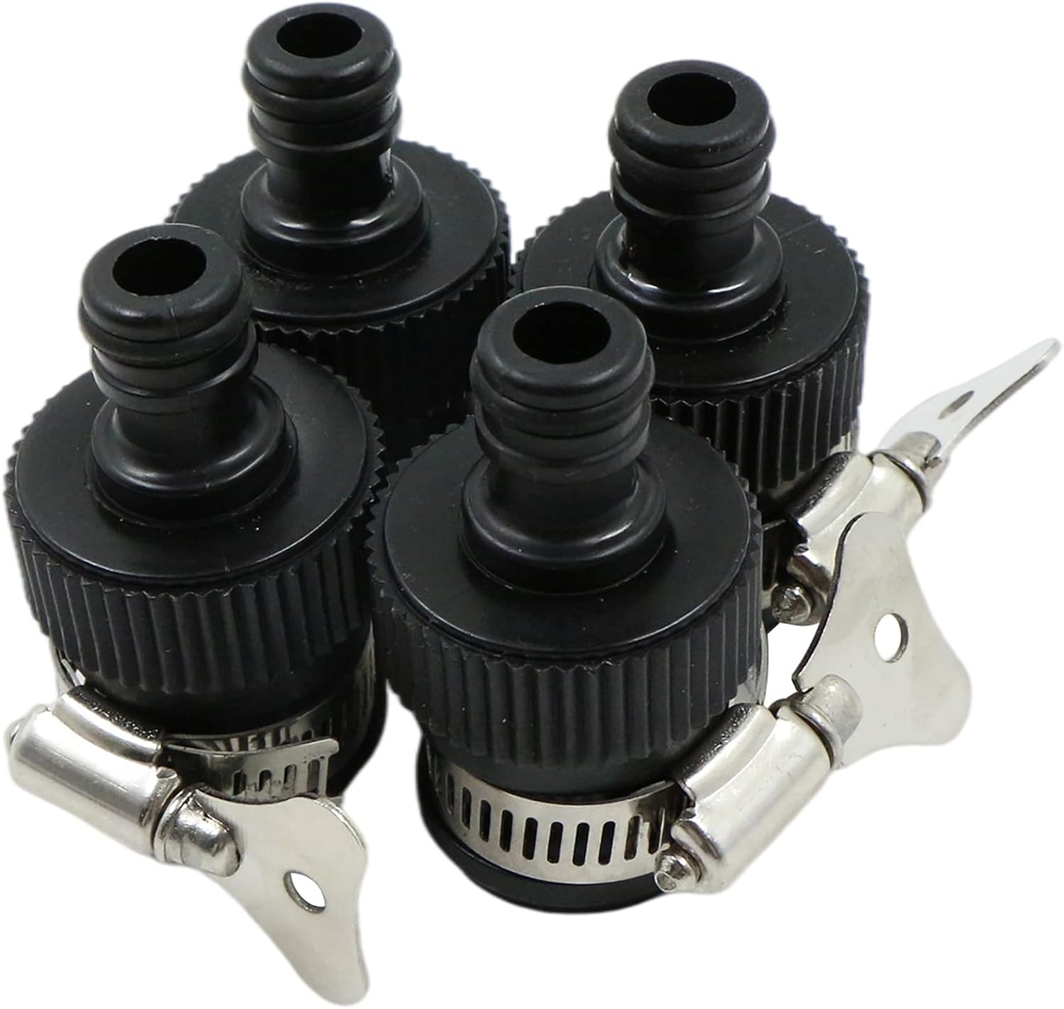 Szybkozłączka do węża, adapter do kranu, 4 szt. złączy polipropylenowych i gumowych, bezgwintowych, do kranów 15-16 mm