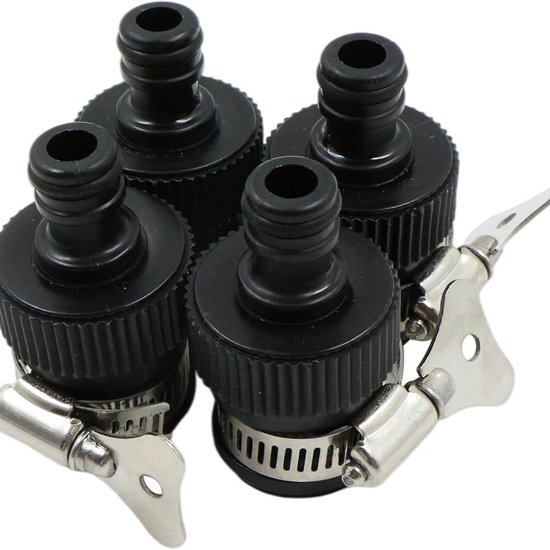 Szybkozłączka do węża, adapter do kranu, 4 szt. złączy polipropylenowych i gumowych, bezgwintowych, do kranów 15-16 mm