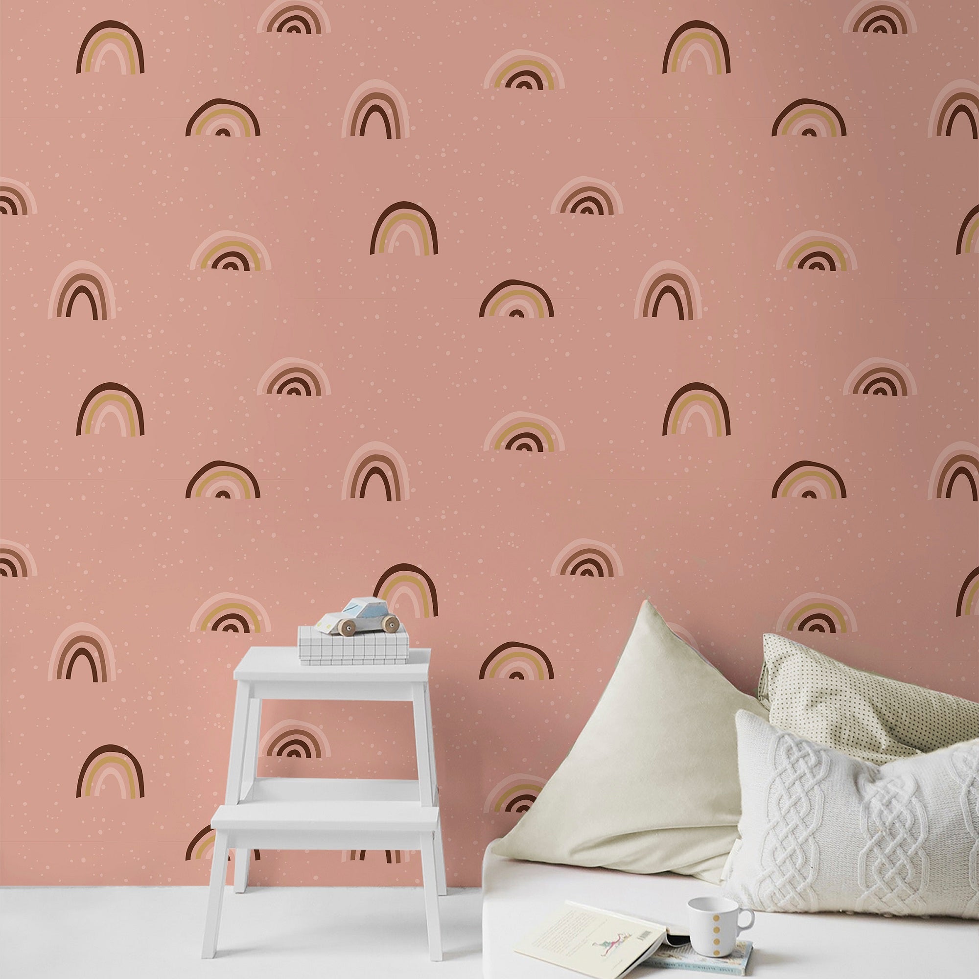 Papier peint Bodil Arcs En Ciel multicolore 1005 x 52cm Rose | Leroy Merlin