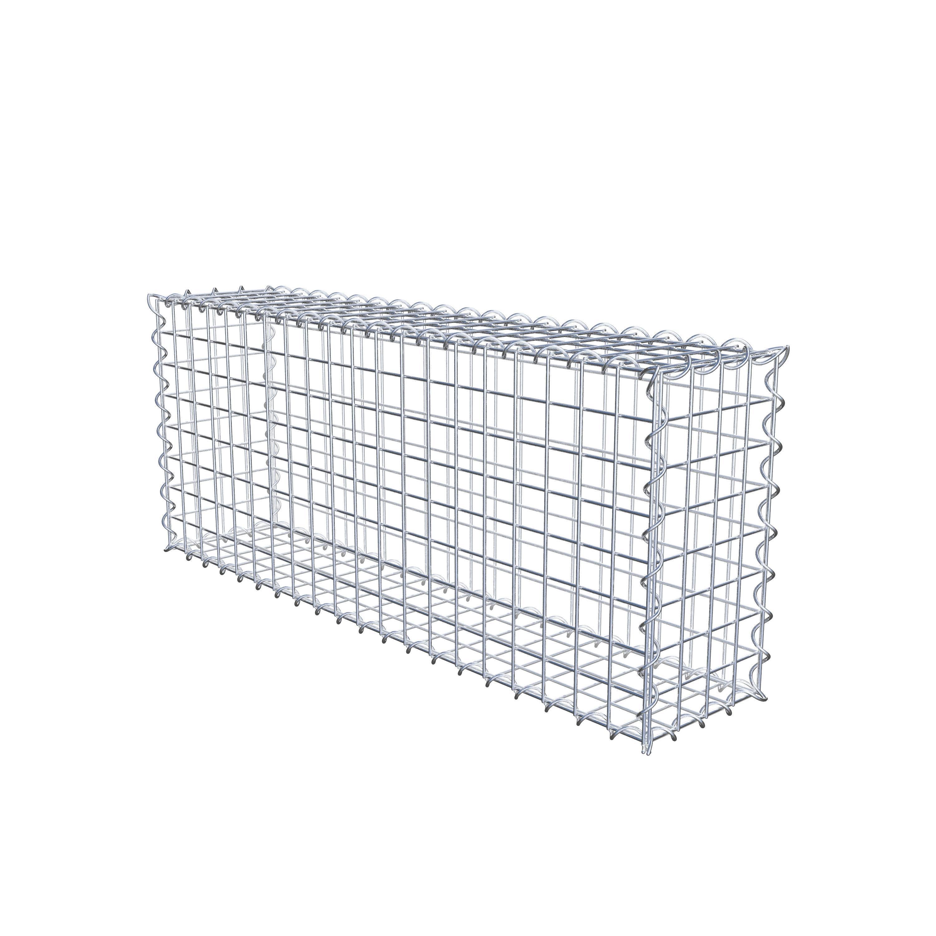Gavión de acero galvanizado 100x40x20cm (LxAxP), malla 5 x 5cm, Espiral, jaula metálica para muro o jardín - 2