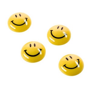 Magneti Smiles Gialli - 8 Pezzi Da 20 Mm, Facce Sorridenti, Per Frigorifero, Lavagna Magnetica O Decorazione - Foto 4