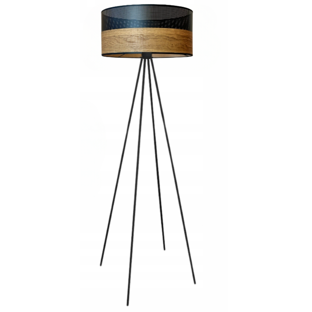 Lampa stojąca podłogowa trójnóg z abażurem walec SOLARIS