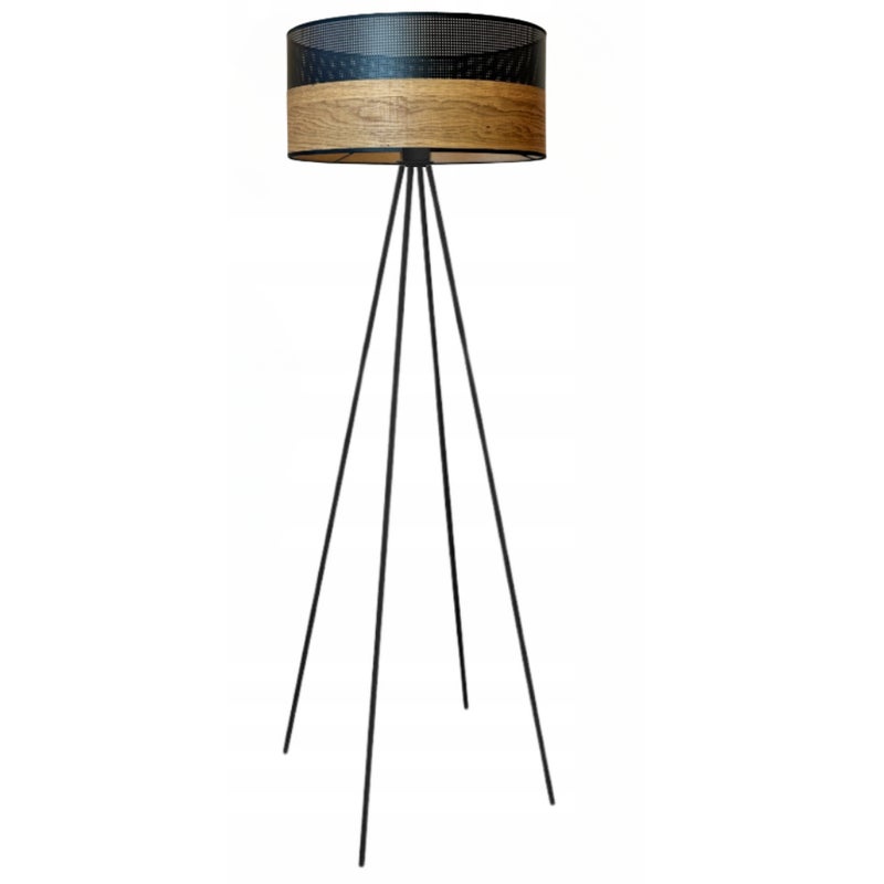 Lampa stojąca podłogowa trójnóg z abażurem walec SOLARIS
