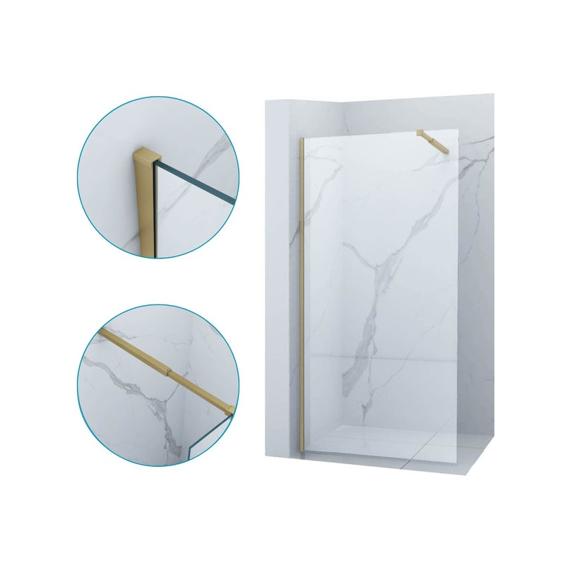 ŚCIANKA PRYSZNICOWA WALK-IN 70x200 TRANSPARENT ZŁOTA