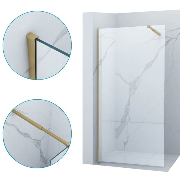 ŚCIANKA PRYSZNICOWA WALK-IN 110x200 TRANSPARENT ZŁOTA