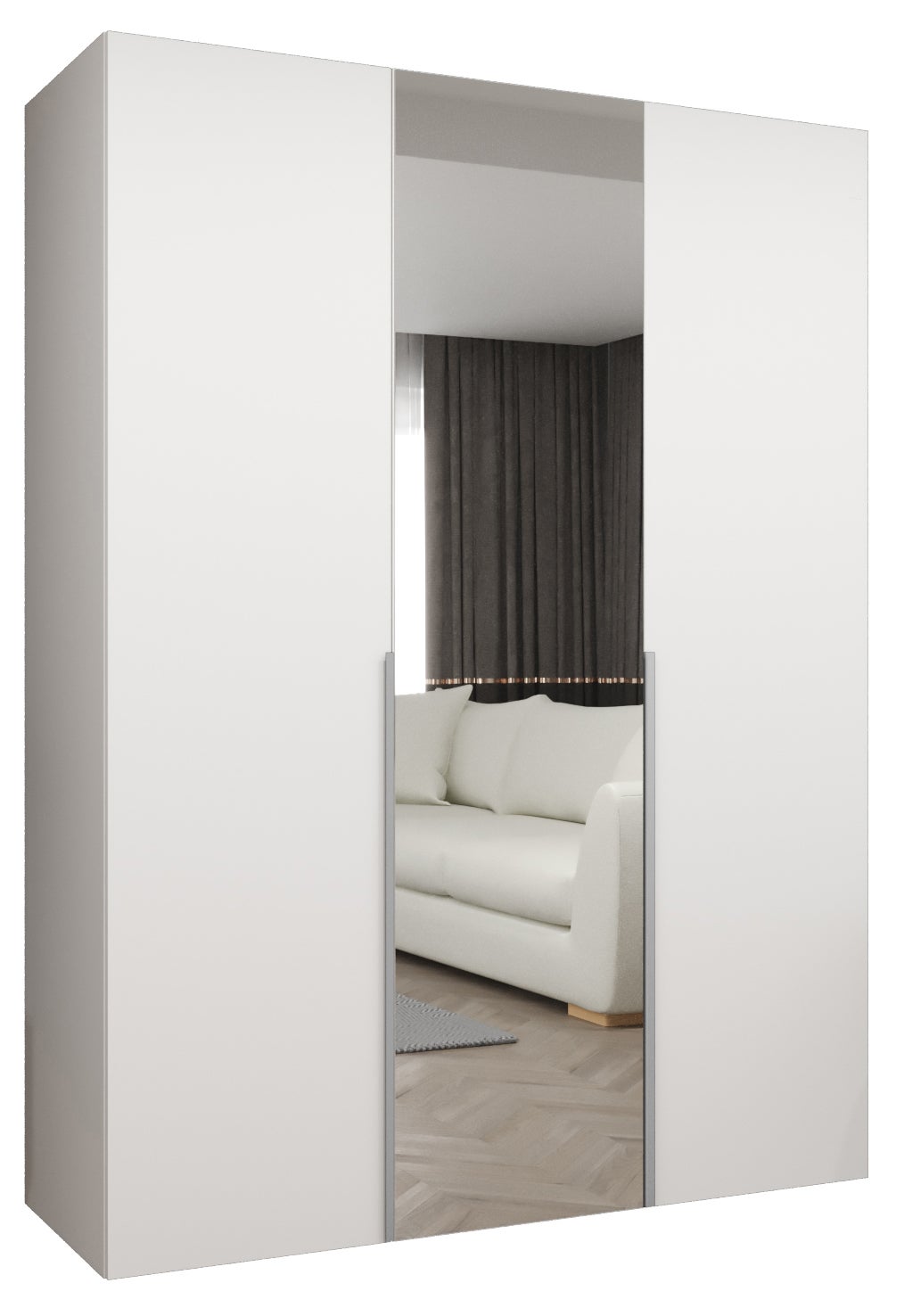 Szafa uchylna otwierana Alicante 2 150 x 52 x 202 cm biały + u. kaszmir Abiks Meble