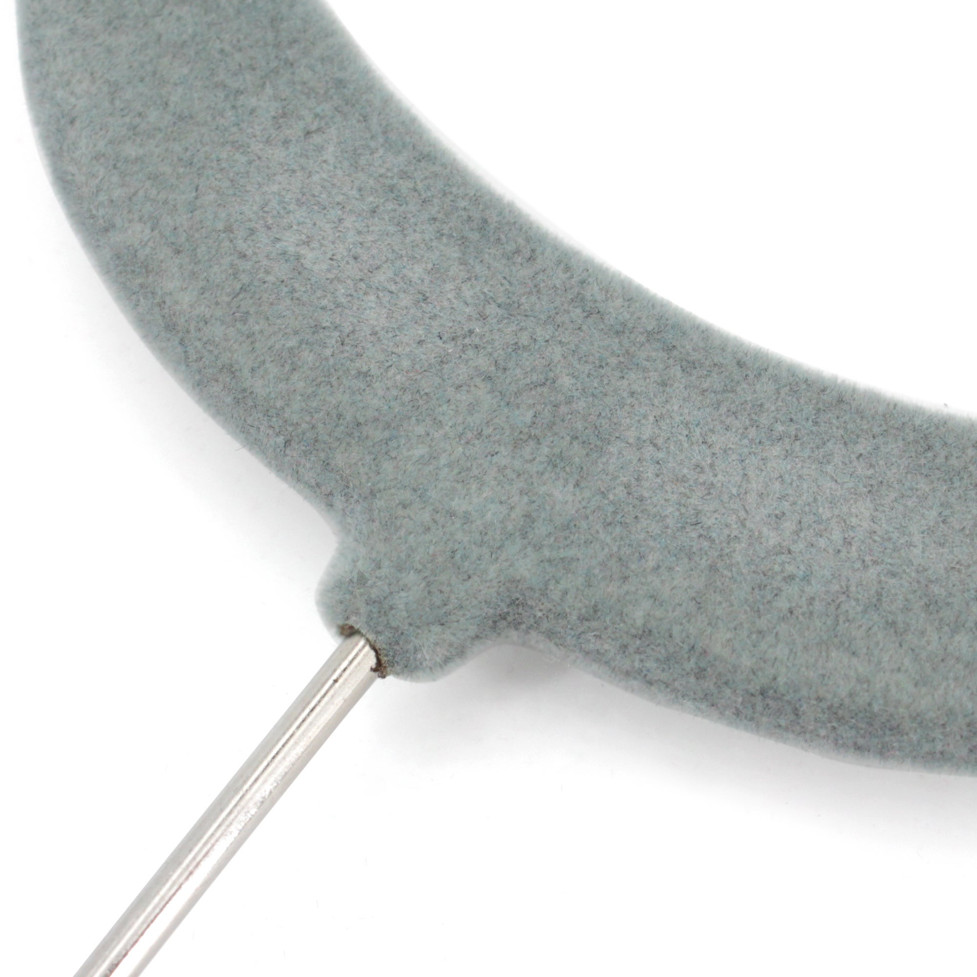 Lot de 5 Cintres avec barre floqué velours Gris - 2