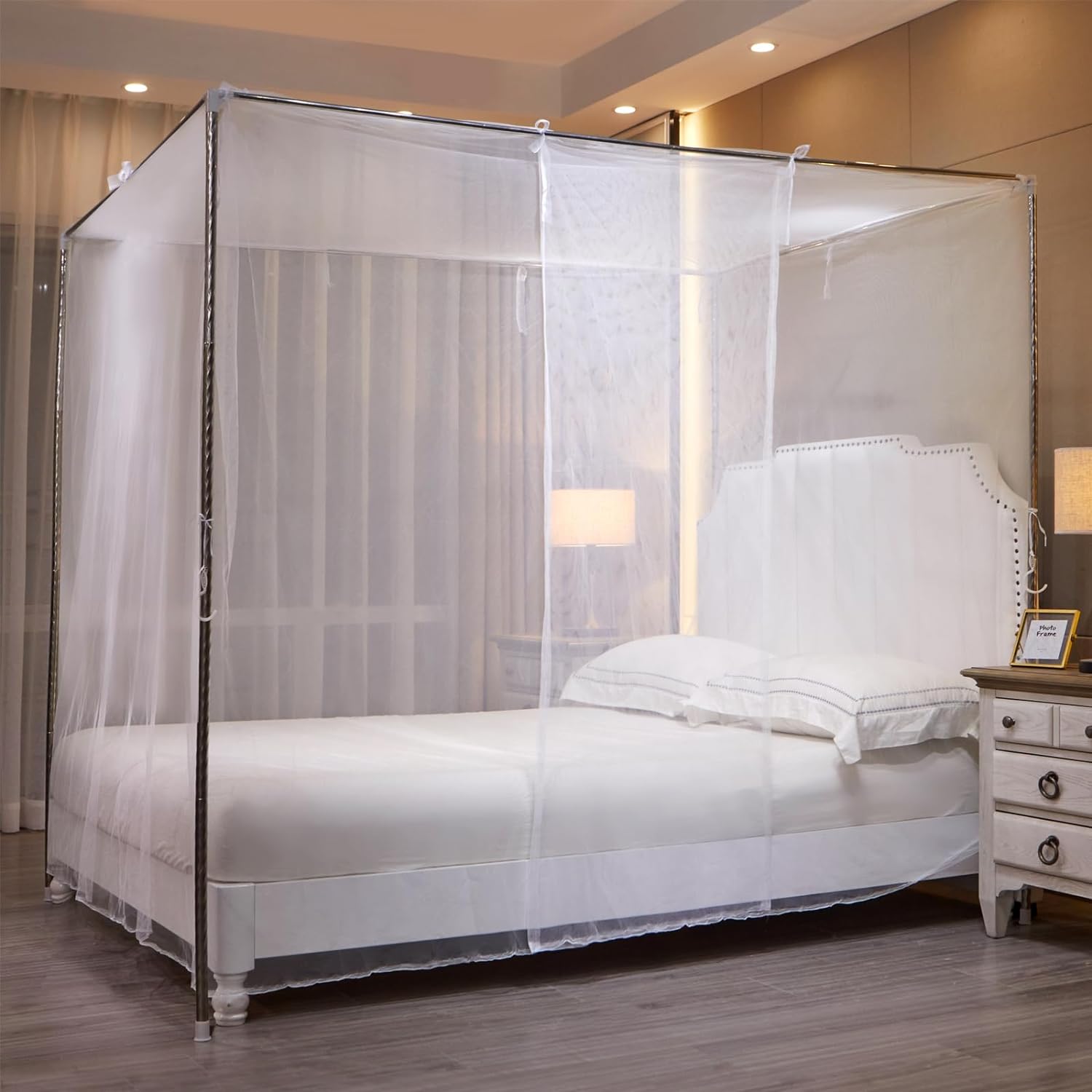 Tenda Baldacchino Zanzariera Da Principessa Per Letto Matrimoniale Rosa Misura M