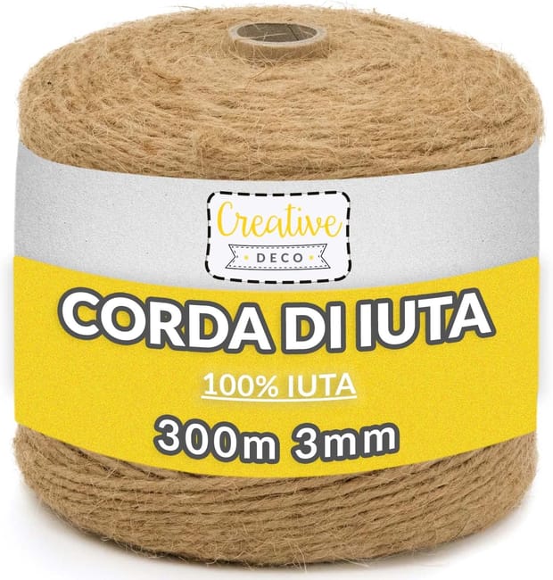 Corda Di Juta 300 Metri - Spago Naturale 2-3mm Per Giardinaggio, Decorazioni E Fai Da Te - Foto 2