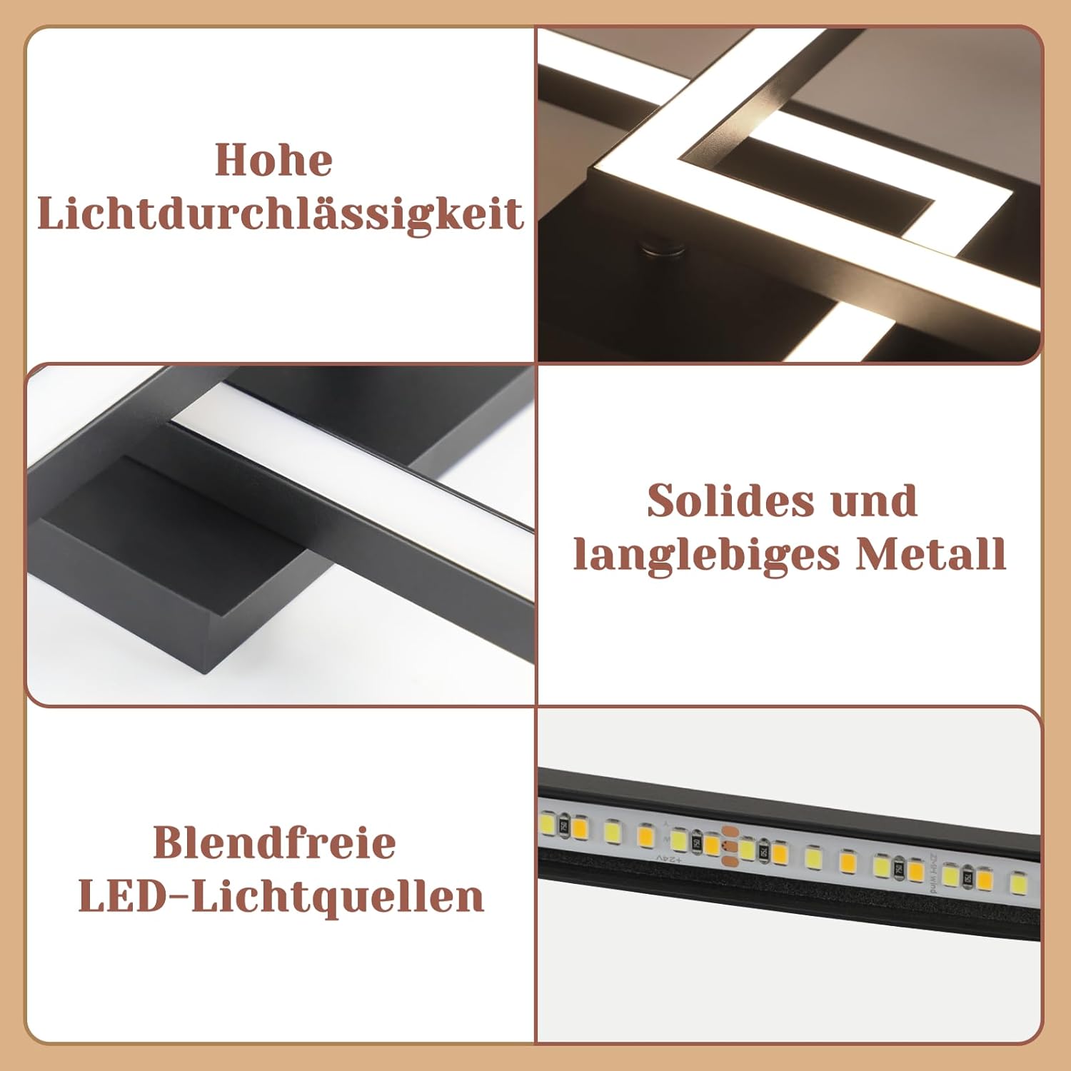 ZMH Nowoczesna lampa sufitowa LED 24 W do sypialni i przedpokoju – elegancki i wydajny design - 5