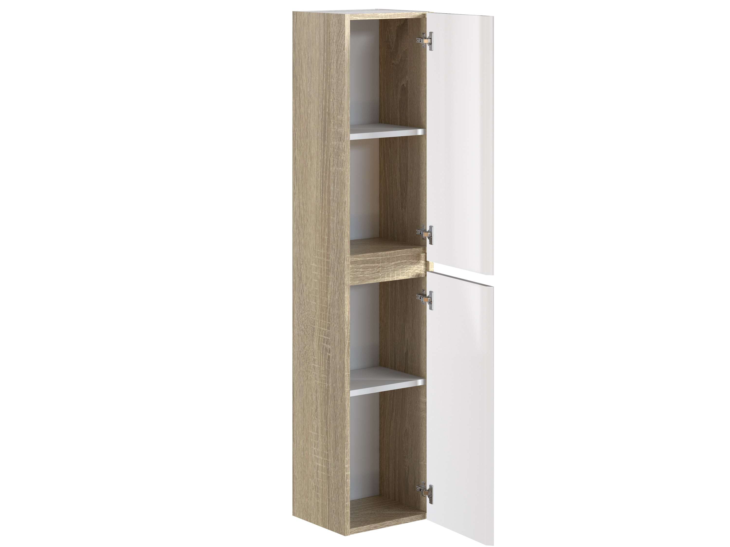 Colonne de salle de bain NELI 2 portes 140x30x27 cm chêne et blanc T-BATH - 6