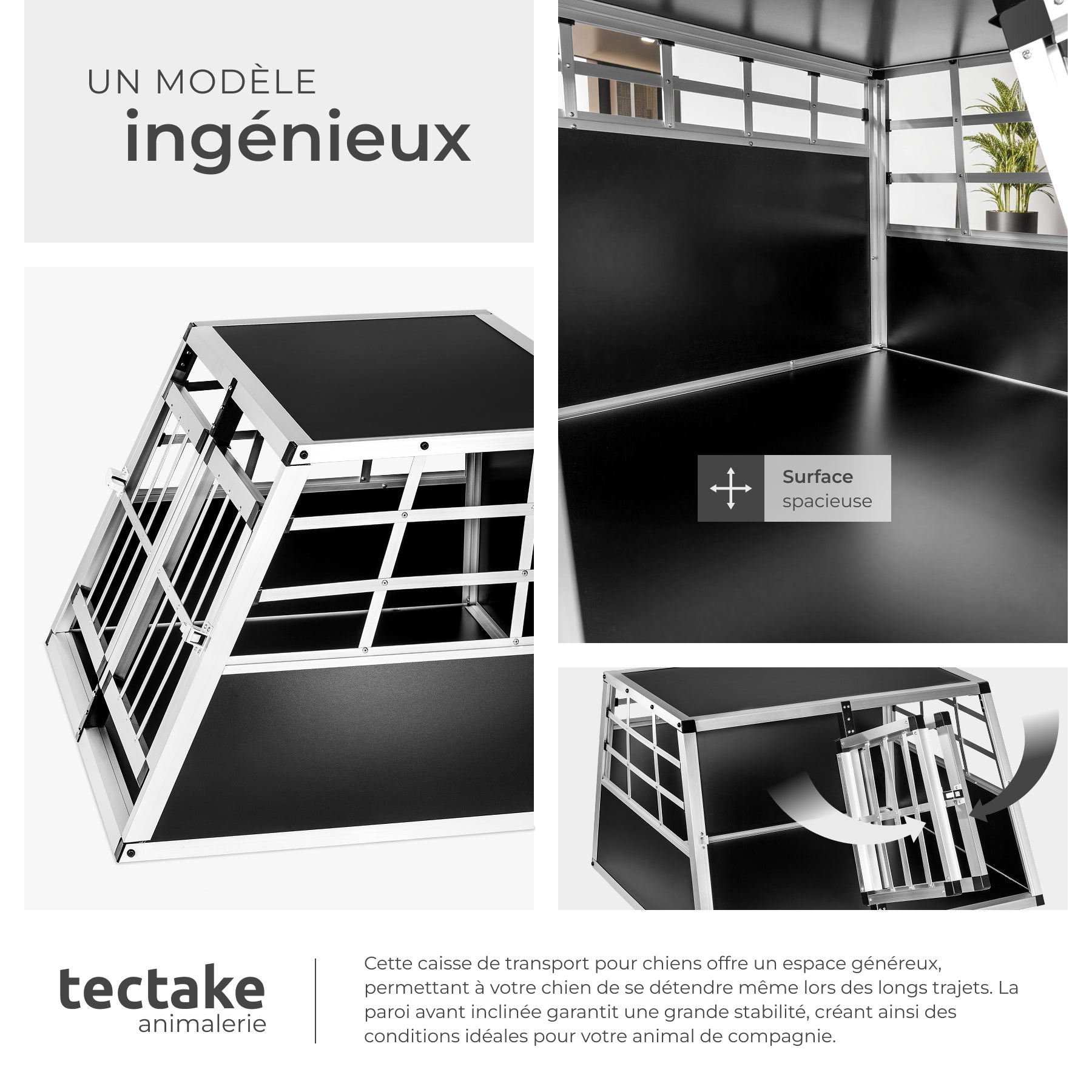 TECTAKE Transportadora para animais dupla Com parede traseira reta - 5