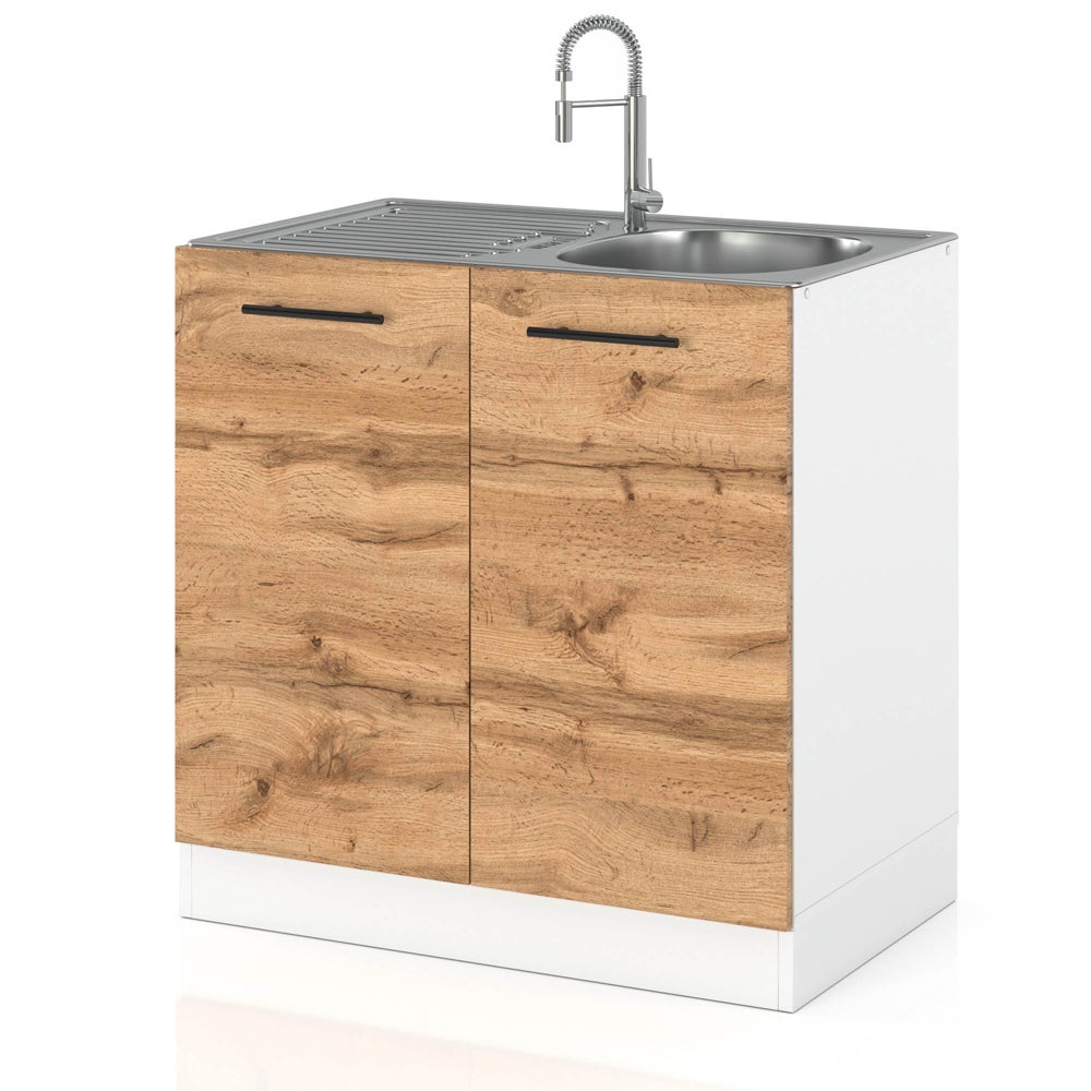Szafka kuchenna stojąca drewniana pod zlew modułowa 80cm spremium dąb wotan