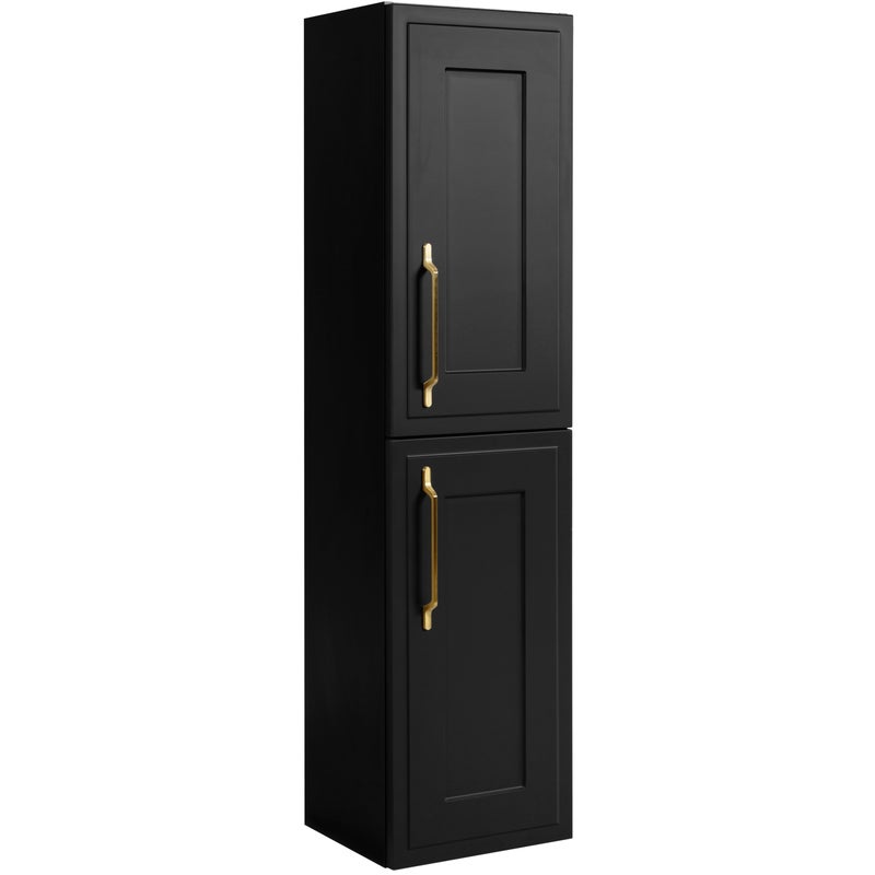 Słupek łazienkowy CLASSIC 136 cm czarny złoty uchwyt frezowany front