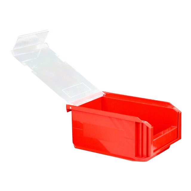 Bac Européan 1L Rouge avec Couvercle Pivotant - 5044056