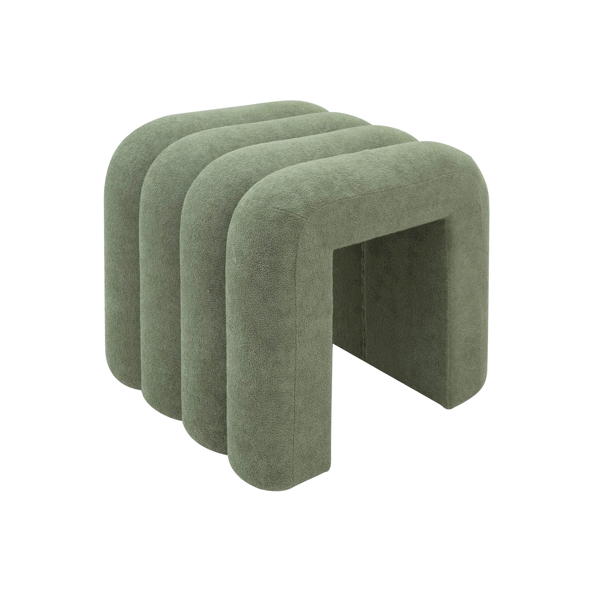 Rebecca Mobili Pouf Bamya 40x38x40 Tissu Polyester MDF Vert Foncé Moderne ENSEMBLE 2 pcs - 9