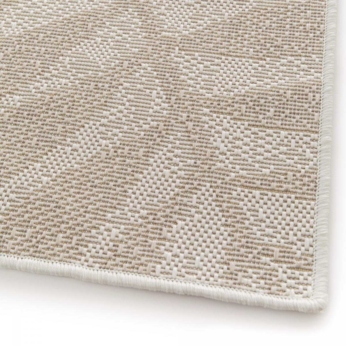Tapis extérieur 160x230 tissé kilim en PET crème SERENE 3 - 3