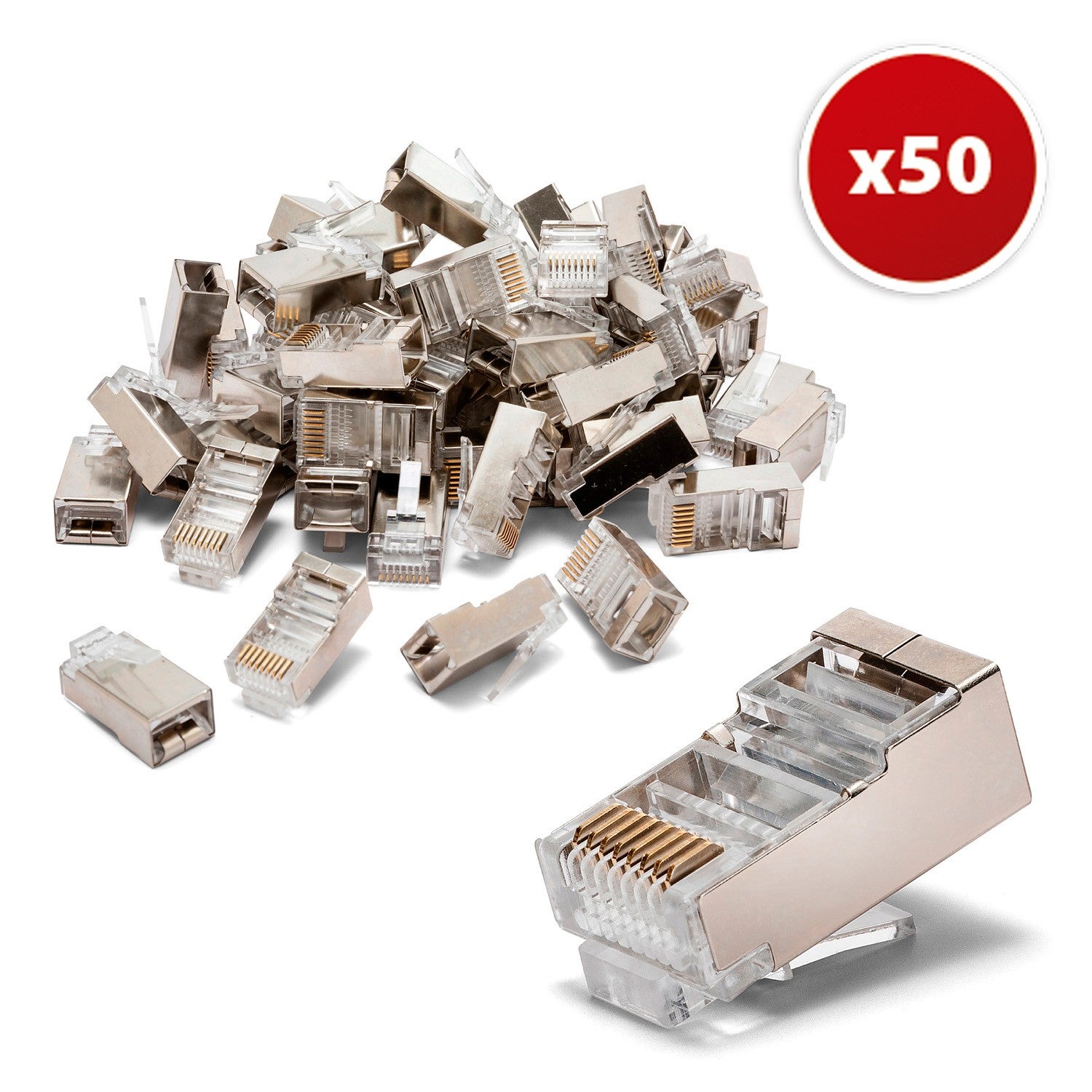 50 connettori da crimpare CAT6 FTP - Schermati - 5