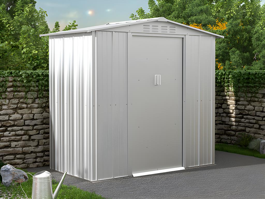 Wiata ogrodowa ze stali galwanizowanej LINUS w kolorze szarym – 2,36&amp;nbsp;m²