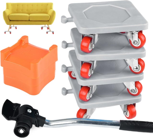Kit de déménagement, chariot de déménagement, machine de déménagement, rotation à 360° avec verrouillage, capacité de charge 500 kg