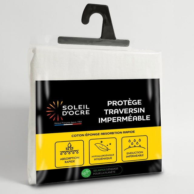 Taie protège traversin 45x90 cm EPONGE imperméable