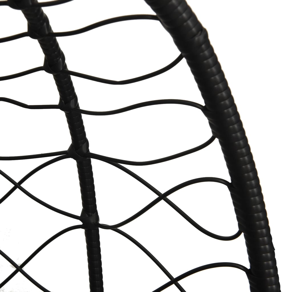 Cadeira ovo suspensa com almofada de aço e rattan sintético antracite - 6
