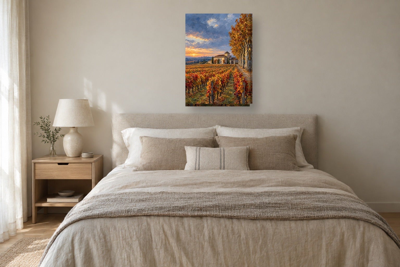 Tableau de la France «Bordeaux, huile» sur toile, châssis en bois de 2 ...