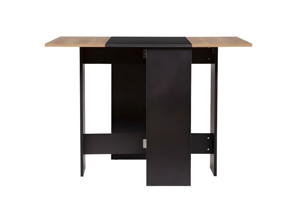 Table à Manger Extensible 4 Personnes Style Industriel Bois Et Noir 80 Cm PALLINI