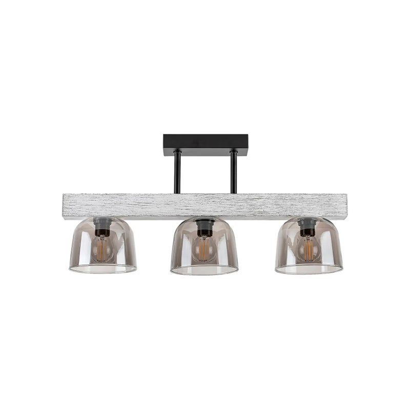 Lampa sufitowa Cardamom szary dąb-szkło dymne 3xE14x40W drewno wym:24x50x12cm IP20 Rabalux