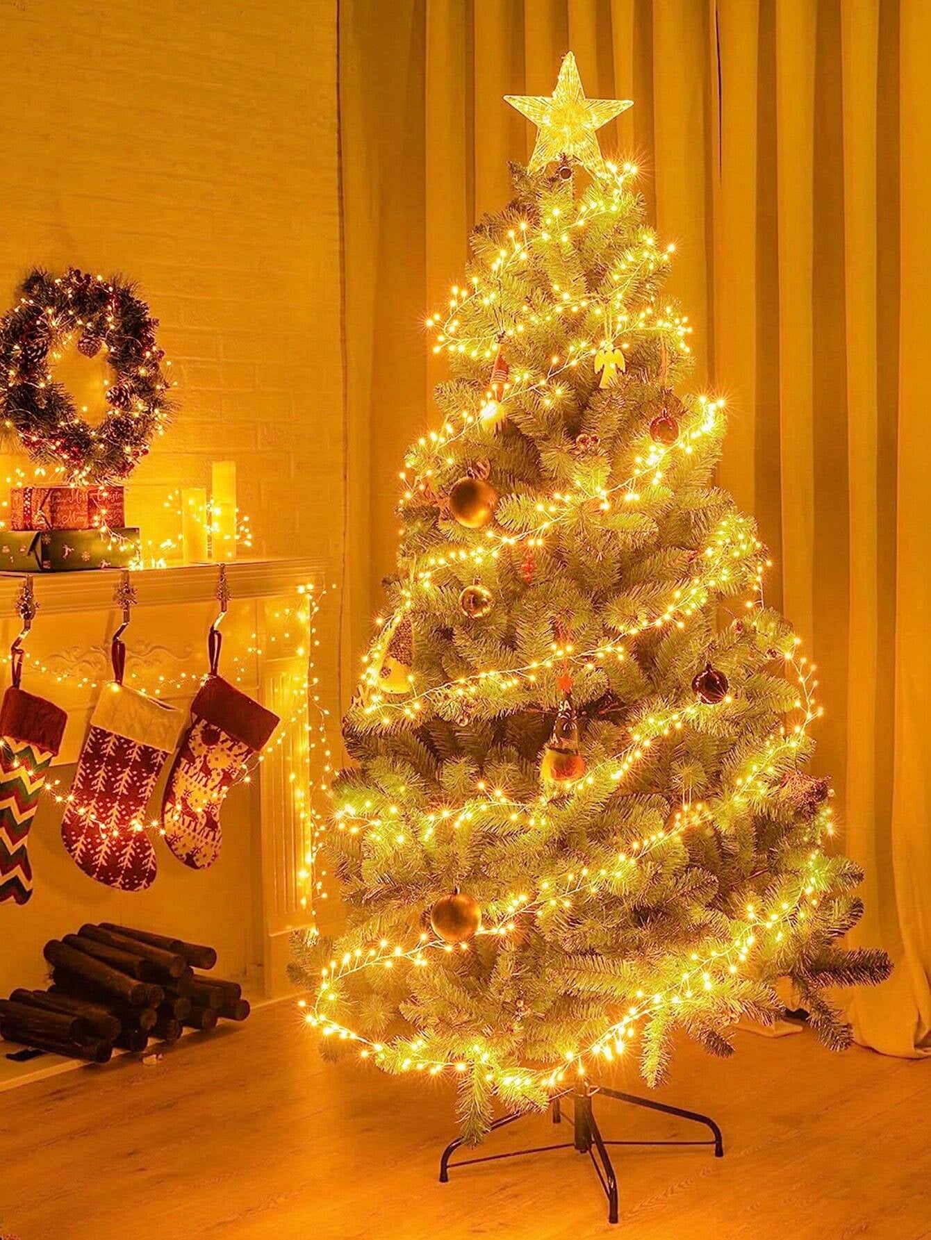 Guirlande lumineuse 100 LED avec télécommande, 3 m, guirlande lumineuse USB pour décoration de Noël, fête, mariage, décoration d'arbre de Noël - 8