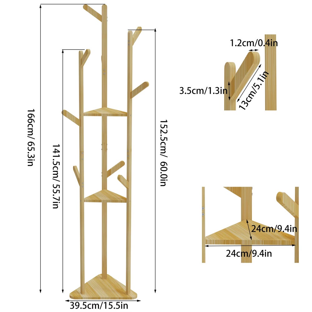Cintre simple sur pied, cintre multifonctionnel pour vêtements et sacs, adapté au salon, à la chambre et au couloir - 8