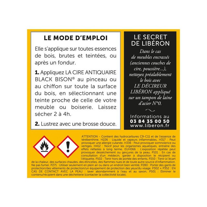 Mobili e oggettistica a cera liquida Antiquaire black bison® LIBERON, rovere medio 0,5 l - 3