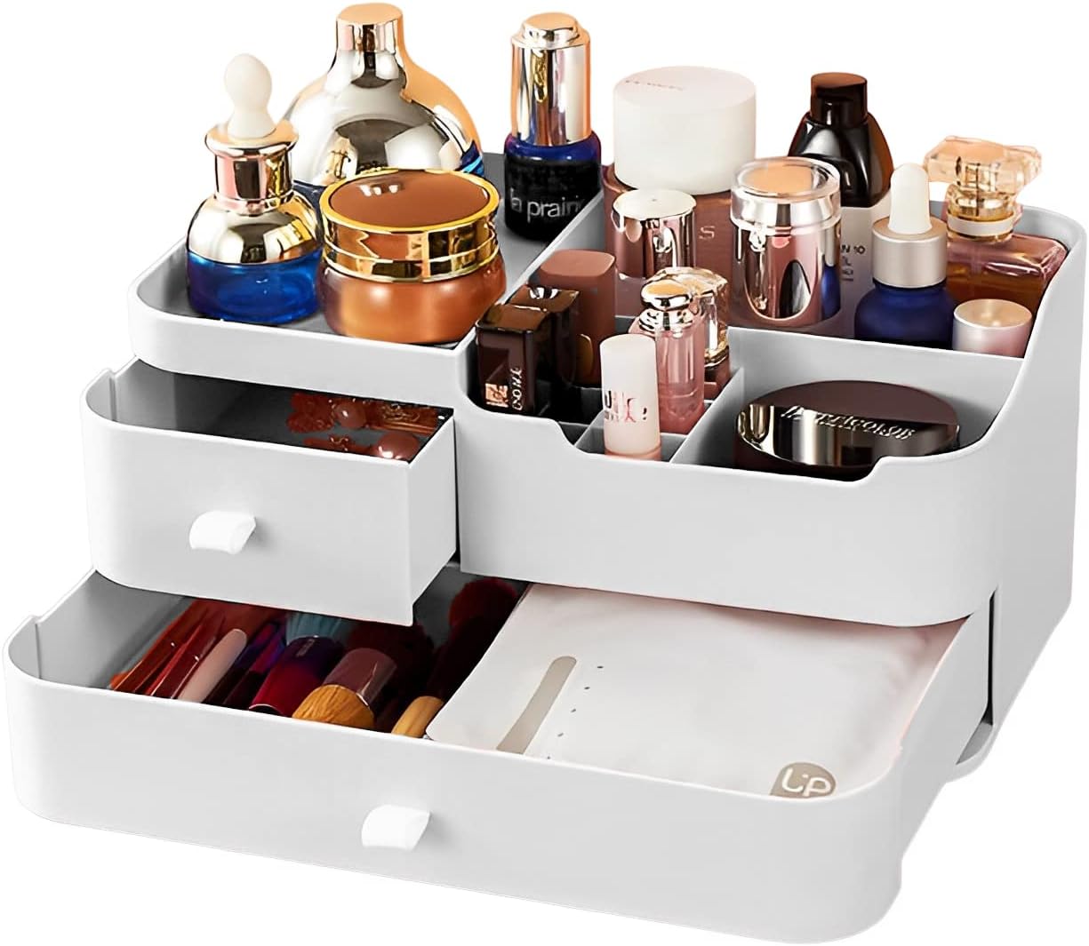 Organizer do Makijażu z Szufladą – Przechowywanie Kosmetyków, Perfum, Produktów do Pielęgnacji Urody, Praktyczny Design
