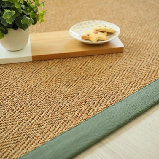 Tapis en sisal naturel - Veracruz chevron - Ecru et vert olive - 120 x 170 cm - 4