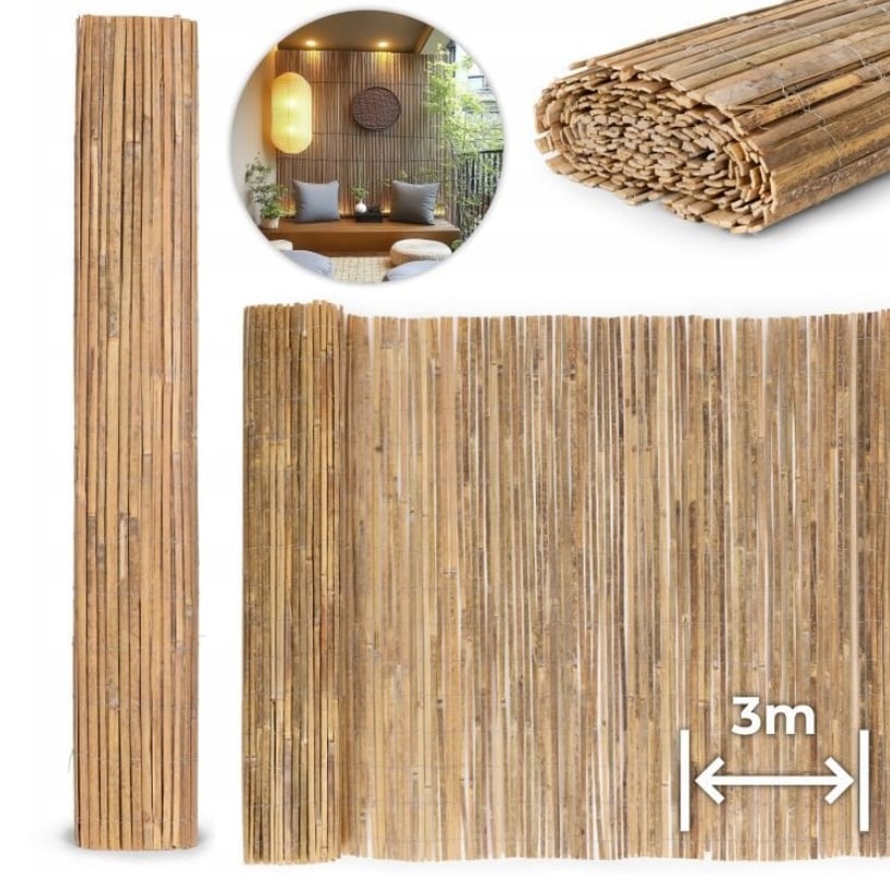 Mata bambusowa 1,5 x 3 m osłona na ogrodzenie / balkon