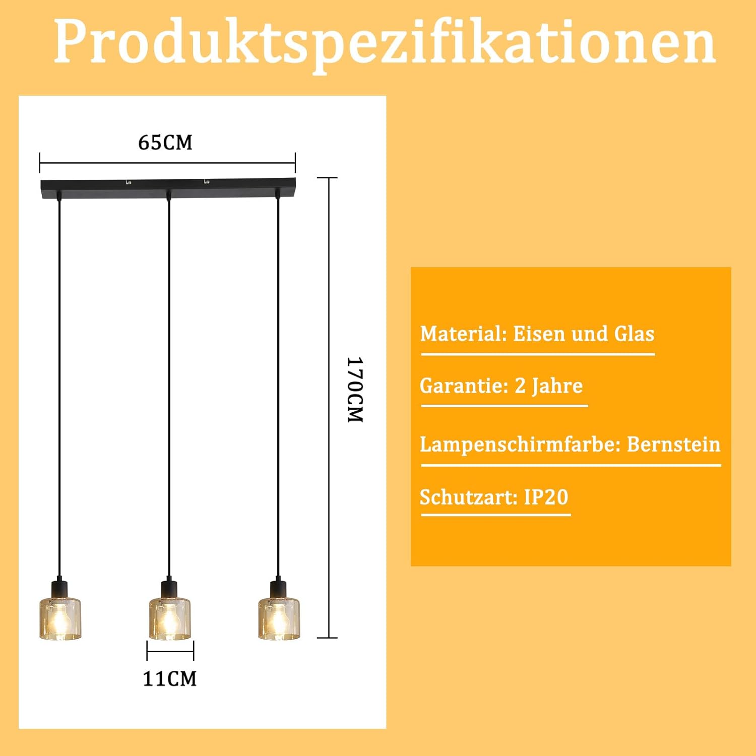 NETTLIFE Candeeiro Suspenso Vintage 3 Lâmpadas E27, Lustre Industrial Metal Preto para Sala de Jantar Cozinha Escritório (Lâmpadas não Incluídas) - 8