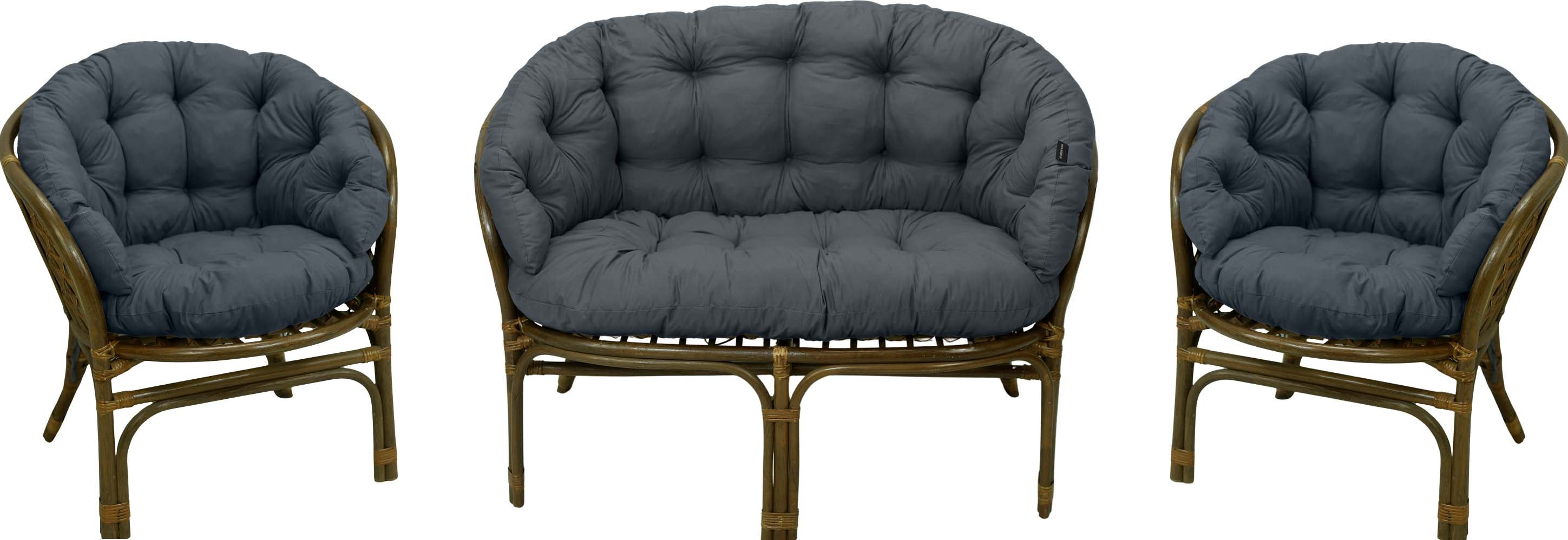 Poduszka na meble rattanowe wiklinowe AMPO zestaw ciemny szary 1 szt.