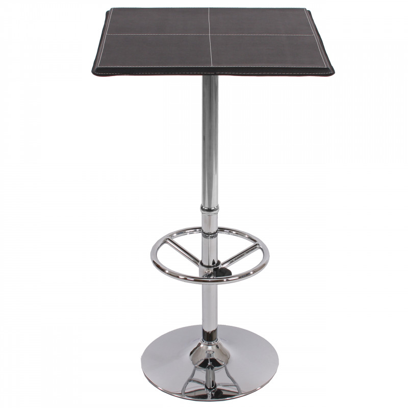 Stół barowy Bistro Chicago z podnóżkiem, kwadratowy 110x63x63cm Certyfikat MVG ~ Czarny